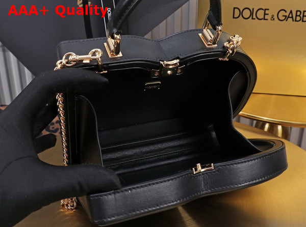 Dolce Gabbana DG Logo Bag Box Handbag in Black Calfskin Replica