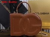 Dolce Gabbana DG Logo Bag Box Handbag in Brown Calfskin Replica