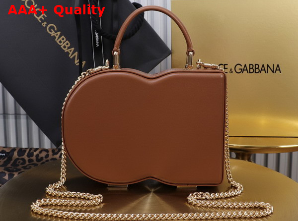 Dolce Gabbana DG Logo Bag Box Handbag in Brown Calfskin Replica