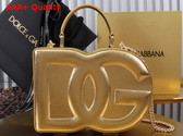 Dolce Gabbana DG Logo Bag Box Handbag in Gold Calfskin Replica