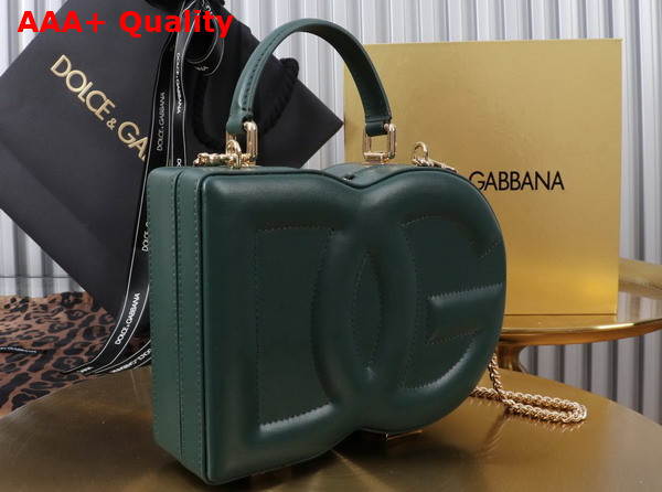 Dolce Gabbana DG Logo Bag Box Handbag in Green Calfskin Replica