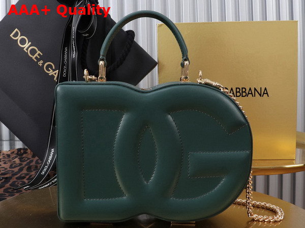 Dolce Gabbana DG Logo Bag Box Handbag in Green Calfskin Replica