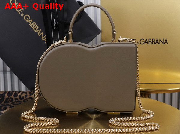 Dolce Gabbana DG Logo Bag Box Handbag in Grey Calfskin Replica
