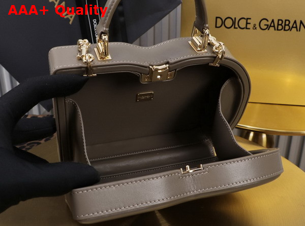 Dolce Gabbana DG Logo Bag Box Handbag in Grey Calfskin Replica