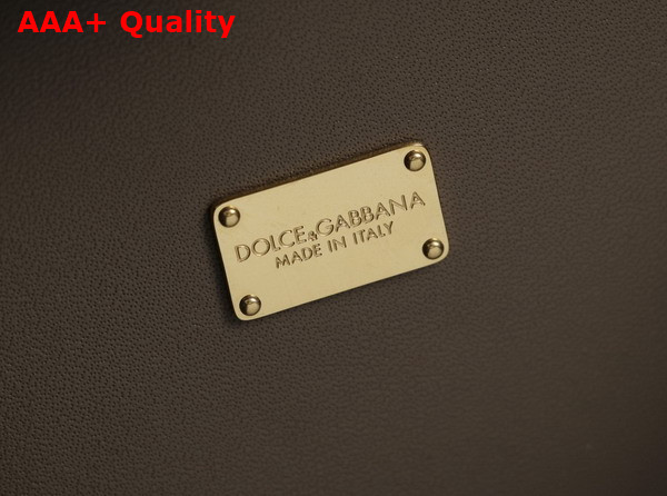 Dolce Gabbana DG Logo Bag Box Handbag in Grey Calfskin Replica