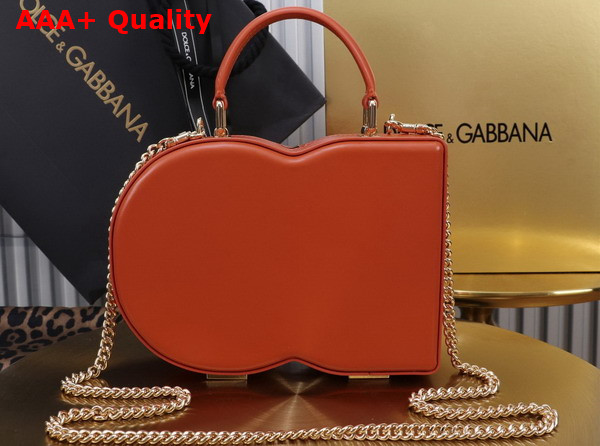 Dolce Gabbana DG Logo Bag Box Handbag in Orange Calfskin Replica