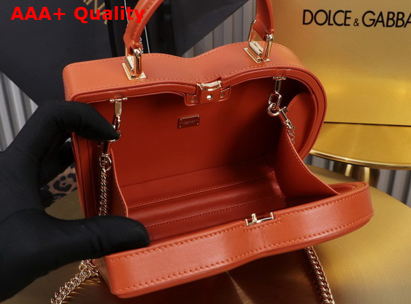 Dolce Gabbana DG Logo Bag Box Handbag in Orange Calfskin Replica