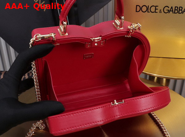Dolce Gabbana DG Logo Bag Box Handbag in Red Calfskin Replica