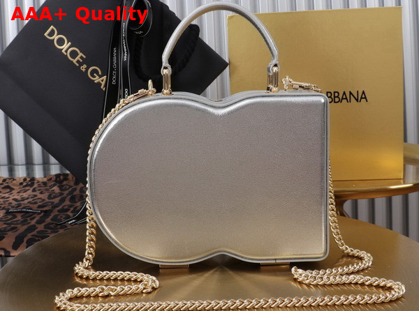 Dolce Gabbana DG Logo Bag Box Handbag in Silver Calfskin Replica