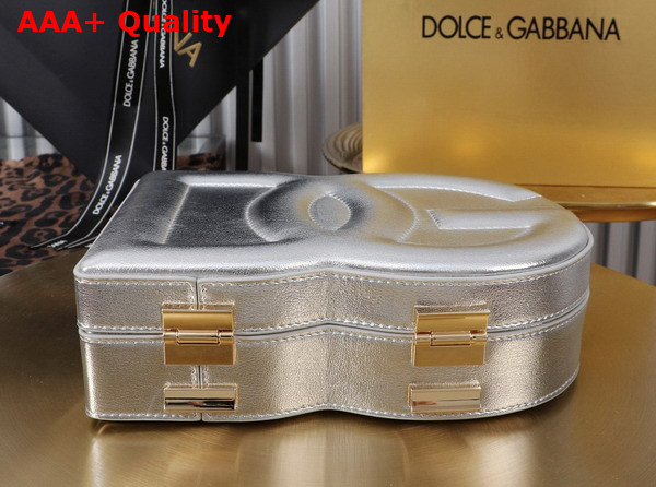 Dolce Gabbana DG Logo Bag Box Handbag in Silver Calfskin Replica
