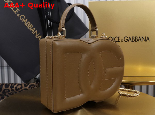 Dolce Gabbana DG Logo Bag Box Handbag in Tan Calfskin Replica