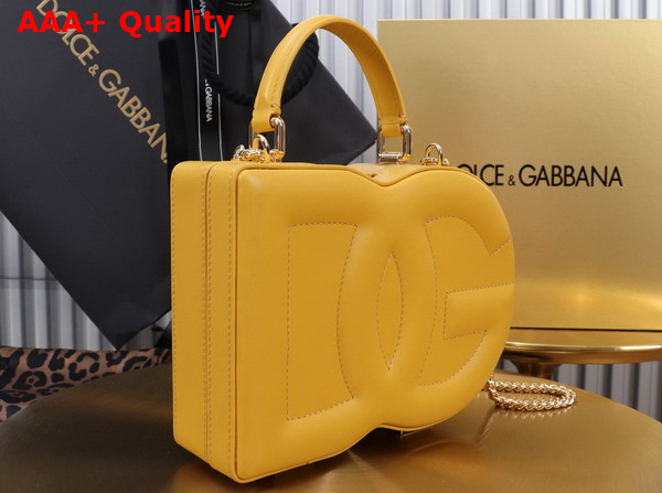Dolce Gabbana DG Logo Bag Box Handbag in Yellow Calfskin Replica