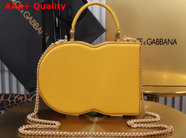 Dolce Gabbana DG Logo Bag Box Handbag in Yellow Calfskin Replica