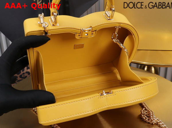 Dolce Gabbana DG Logo Bag Box Handbag in Yellow Calfskin Replica