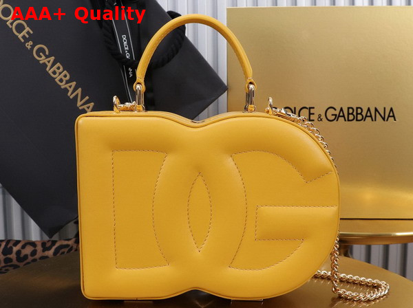 Dolce Gabbana DG Logo Bag Box Handbag in Yellow Calfskin Replica