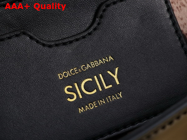 Dolce Gabbana Elongated Medium Sicily Handbag in Black Polished Calfskin Replica