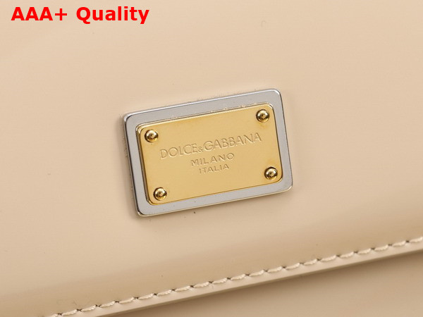 Dolce Gabbana Large Sicily Handbag in Beige Patent Leather Replica