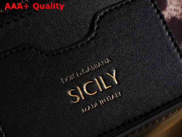 Dolce Gabbana Large Sicily Handbag in Black Patent Leather Replica