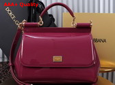 Dolce Gabbana Large Sicily Handbag in Burgundy Patent Leather Replica