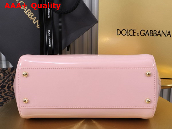 Dolce Gabbana Large Sicily Handbag in Pink Patent Leather Replica