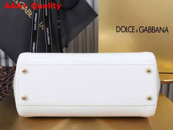 Dolce Gabbana Large Sicily Handbag in White Patent Leather Replica