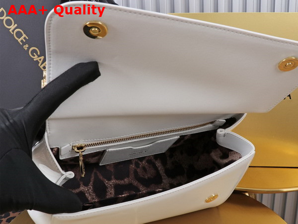 Dolce Gabbana Large Sicily Handbag in White Patent Leather Replica