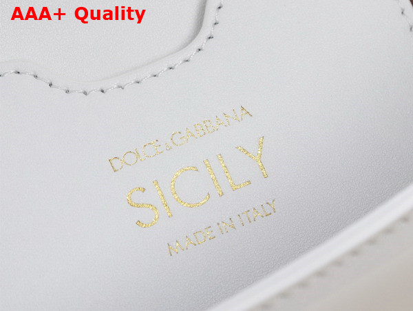 Dolce Gabbana Large Sicily Handbag in White Patent Leather Replica