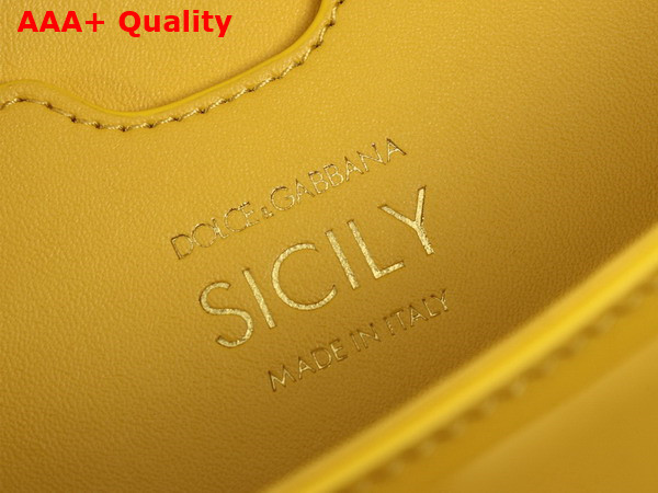 Dolce Gabbana Large Sicily Handbag in Yellow Patent Leather Replica