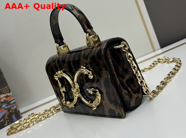 Dolce Gabbana Leopard Print Polished Calfskin DG Girls Mini Bag Replica