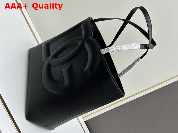 Dolce Gabbana Medium Calfskin DG Logo Bag Shopper in Black Replica