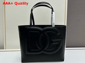 Dolce Gabbana Medium Calfskin DG Logo Bag Shopper in Black Replica