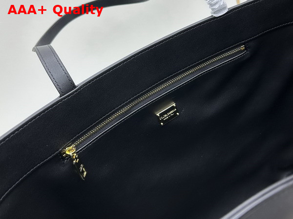 Dolce Gabbana Medium Calfskin DG Logo Bag Shopper in Black Replica