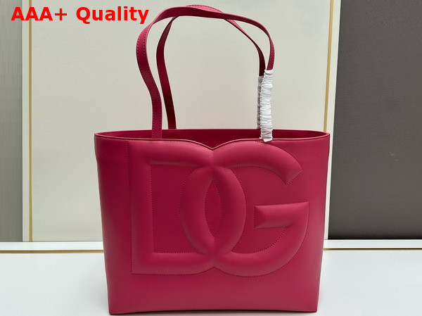 Dolce Gabbana Medium Calfskin DG Logo Bag Shopper in Lilac Replica