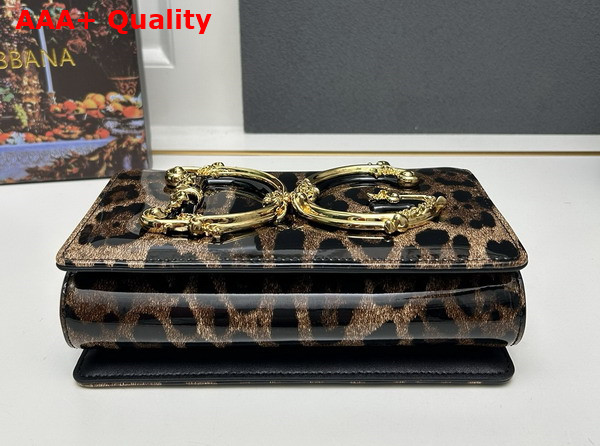 Dolce Gabbana Medium DG Girls Shoulder Bag in Leopard Print Polished Calfskin Replica
