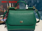 Dolce Gabbana Medium Sicily Bag in Green Dauphine Calfskin Replica