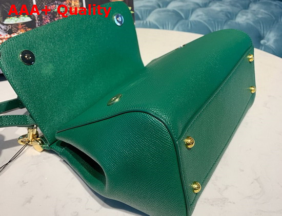 Dolce Gabbana Medium Sicily Bag in Green Dauphine Calfskin Replica