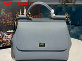 Dolce Gabbana Medium Sicily Bag in Light Blue Dauphine Calfskin Replica