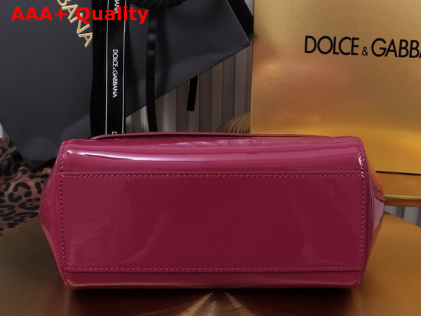 Dolce Gabbana Medium Sicily Handbag in Burgundy Patent Leather Replica