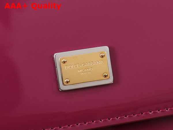 Dolce Gabbana Medium Sicily Handbag in Burgundy Patent Leather Replica