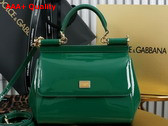 Dolce Gabbana Medium Sicily Handbag in Green Patent Leather Replica