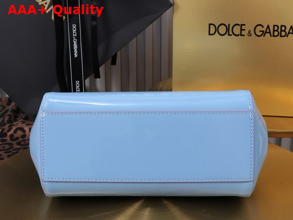 Dolce Gabbana Medium Sicily Handbag in Light Blue Patent Leather Replica