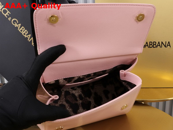 Dolce Gabbana Medium Sicily Handbag in Pink Patent Leather Replica