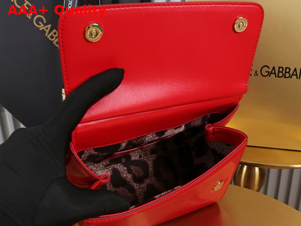 Dolce Gabbana Medium Sicily Handbag in Red Patent Leather Replica