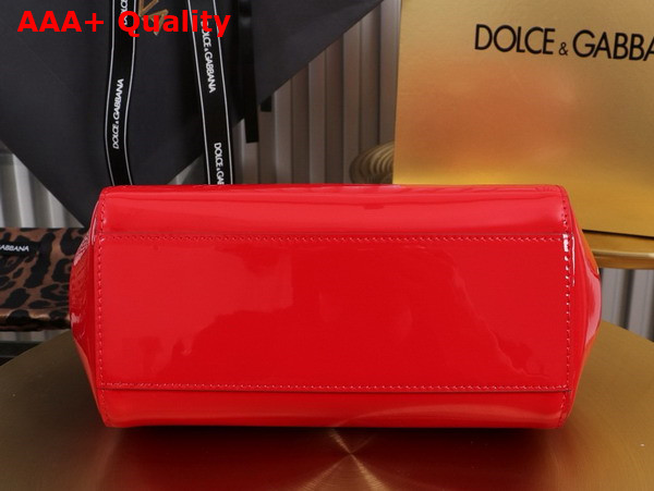 Dolce Gabbana Medium Sicily Handbag in Red Patent Leather Replica