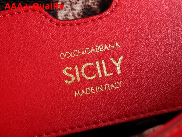 Dolce Gabbana Medium Sicily Handbag in Red Patent Leather Replica