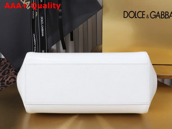 Dolce Gabbana Medium Sicily Handbag in White Patent Leather Replica