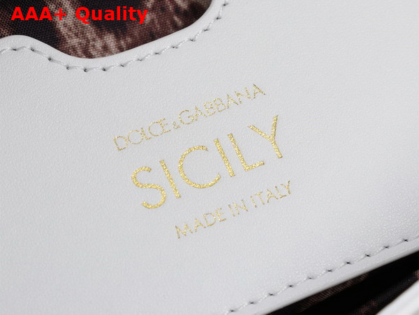 Dolce Gabbana Medium Sicily Handbag in White Patent Leather Replica