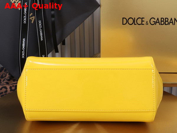 Dolce Gabbana Medium Sicily Handbag in Yellow Patent Leather Replica