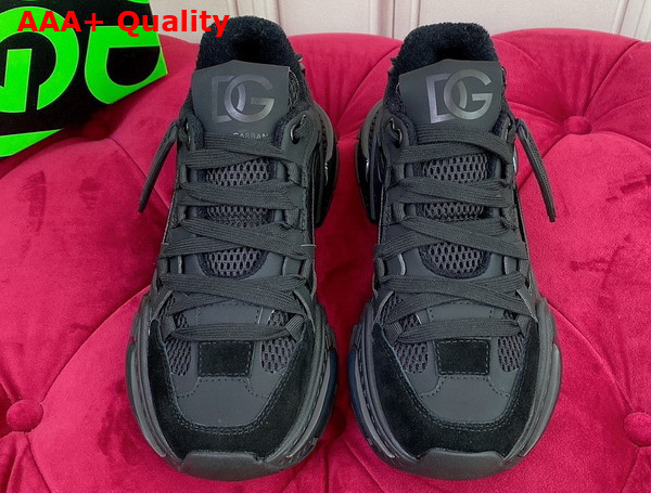 Dolce Gabbana Mixed Material Airmaster Sneakers Black Replica