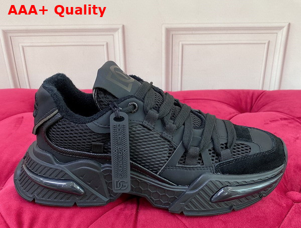 Dolce Gabbana Mixed Material Airmaster Sneakers Black Replica